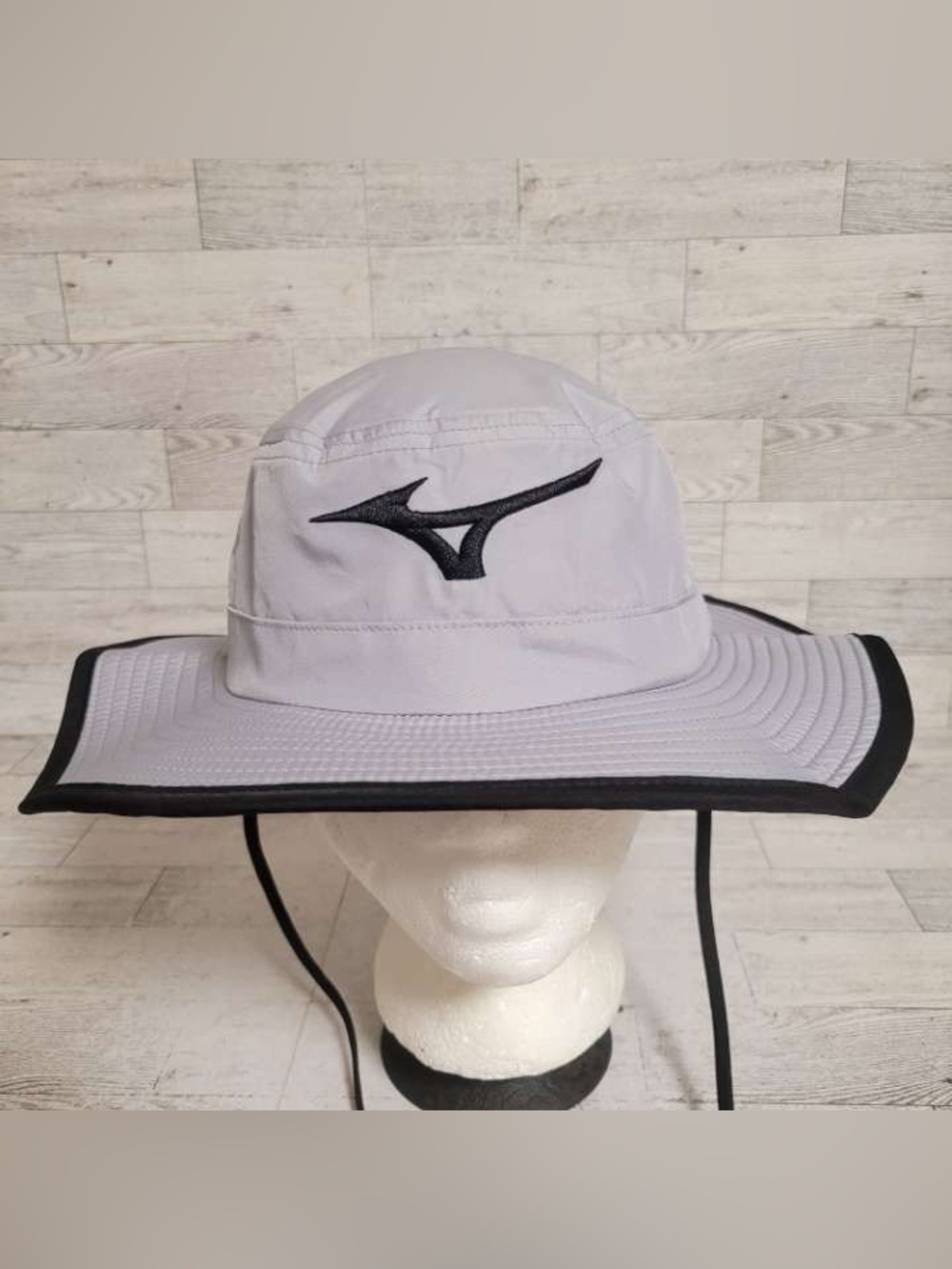 Men’s Mizuno Tour Sun Steel Gray Fitted Golf Bucket Hat Large Brim Size Small